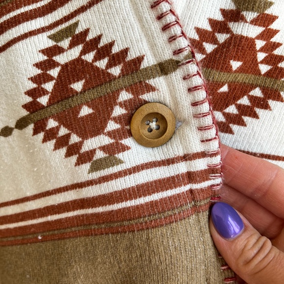 Oversized RVCA Aztec Hooded Cardigan with 3/4 sleeves - Picture 4 of 5